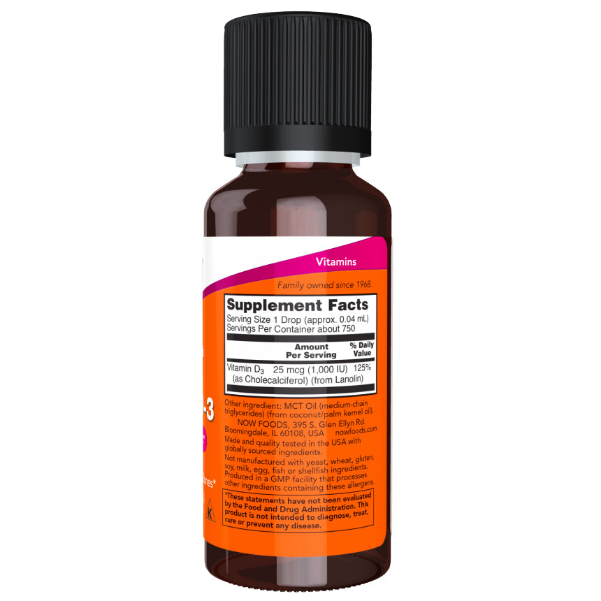 Vitamina D3 líquida, extra fuerte 1 fl oz (NOW Foods)